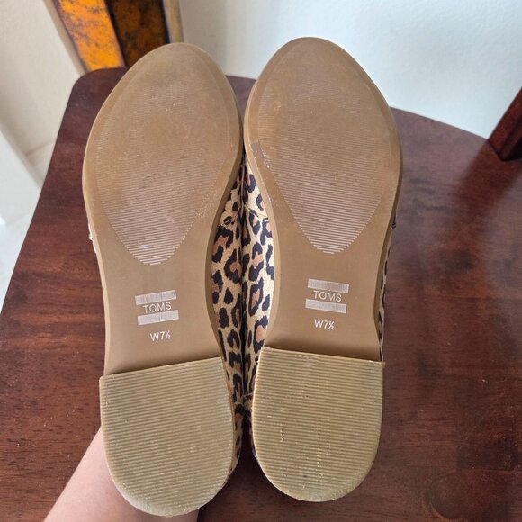Toms US Womens Sz 7.5 Julie Leopard Flats Casual Shoes Animal Print Office - Picture 8 of 9